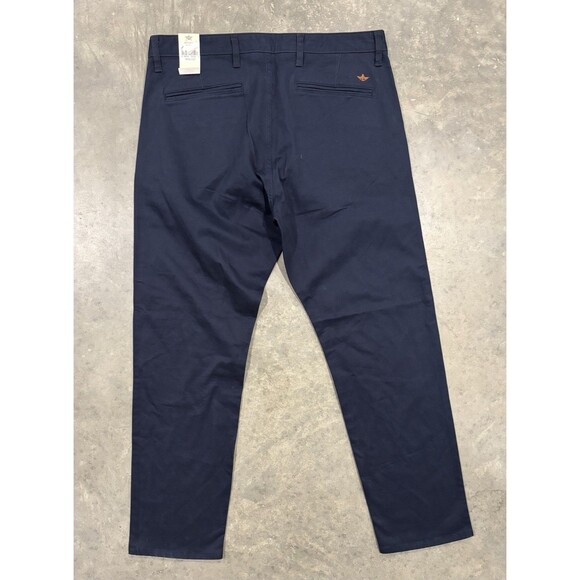 NWT Dockers Alpha Khaki The Broken In Pants Mens 36x33 Navy Blue 5 Pocket Slim - Picture 2 of 9